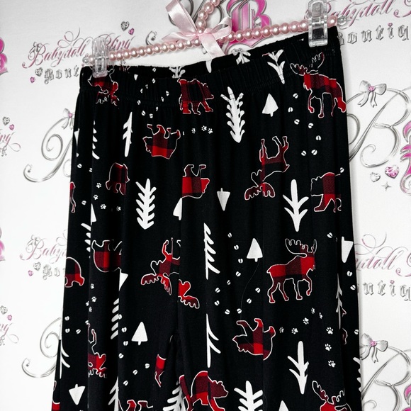 Fammy jammies pants pj plaid moose cabin π« cottage outdoors mountains soft - Picture 3 of 9